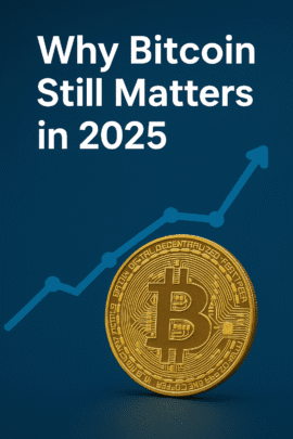 an image of a bitcoin written Why Bitcoin Still Matters in 2025.
